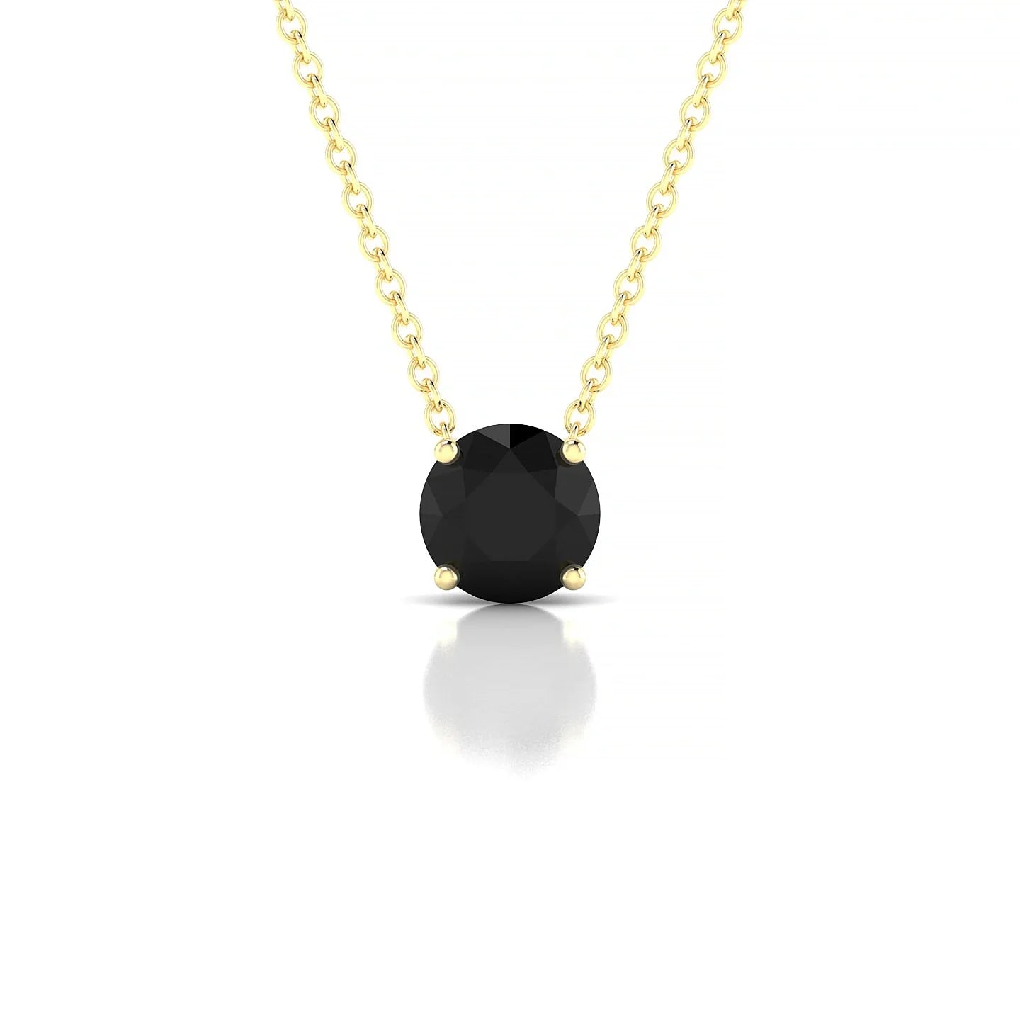 Radiance | 18k Yellow Gold 6 mm Round Black Diamond Pendant
