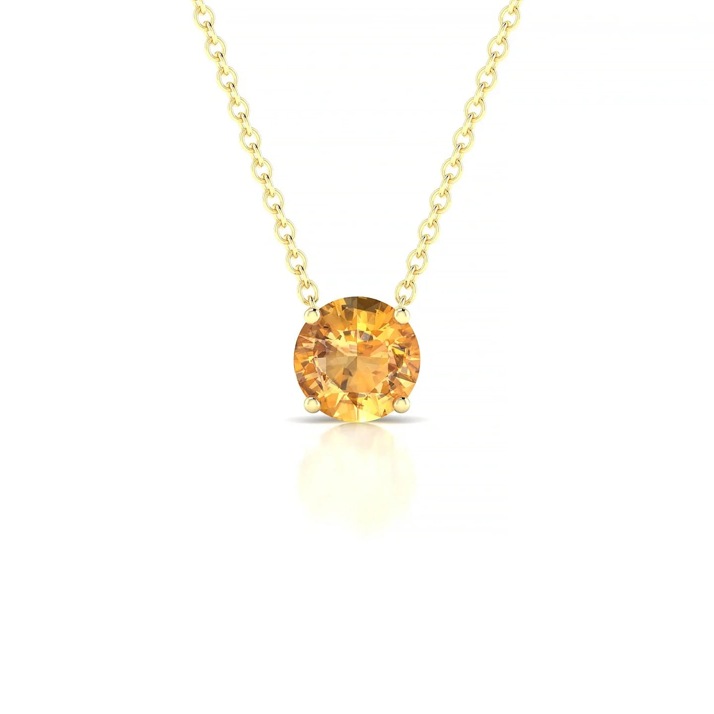 Radiance | 18k Yellow Gold 6 mm Round Citrine Pendant