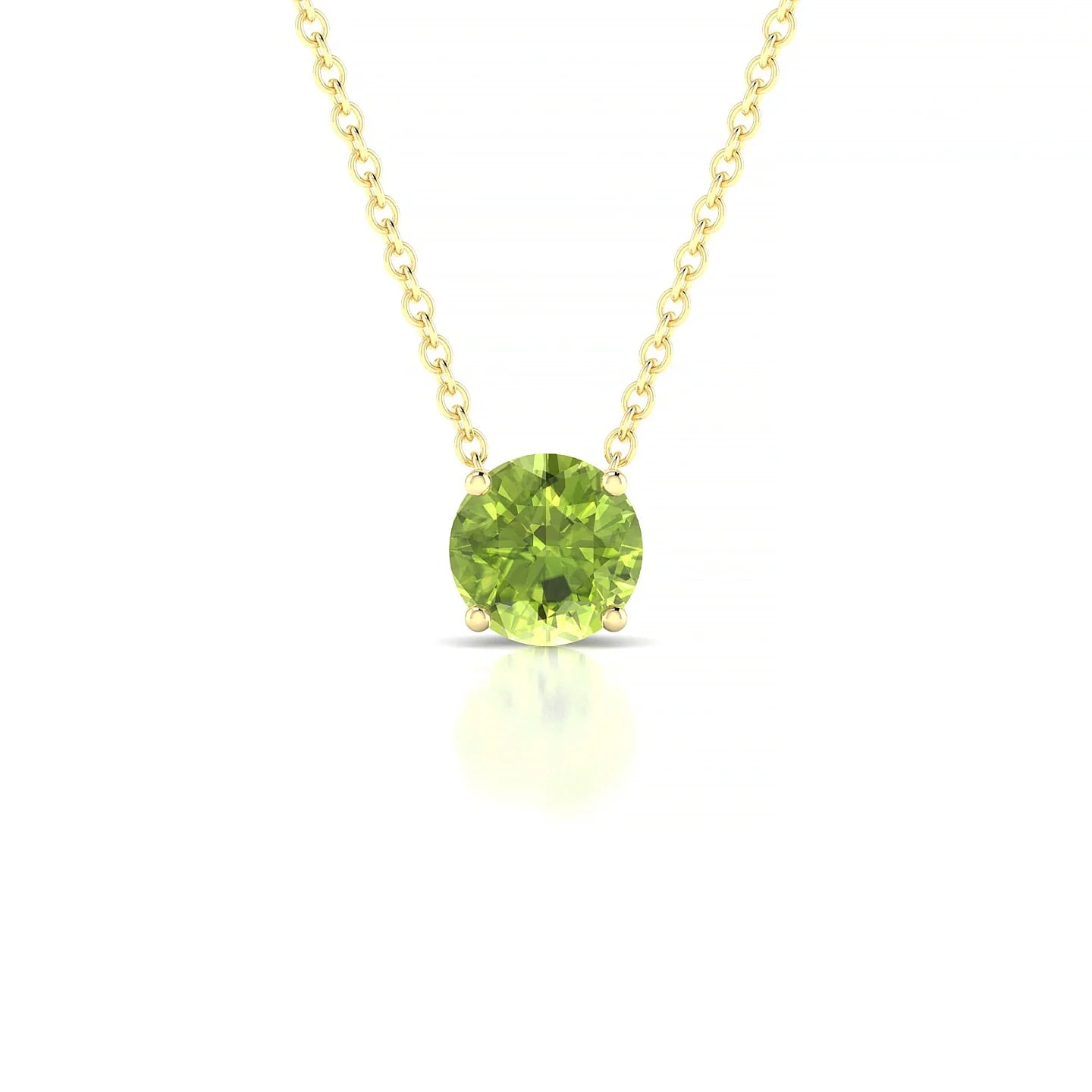 Radiance | 18k Yellow Gold 6 mm Round Peridot Pendant