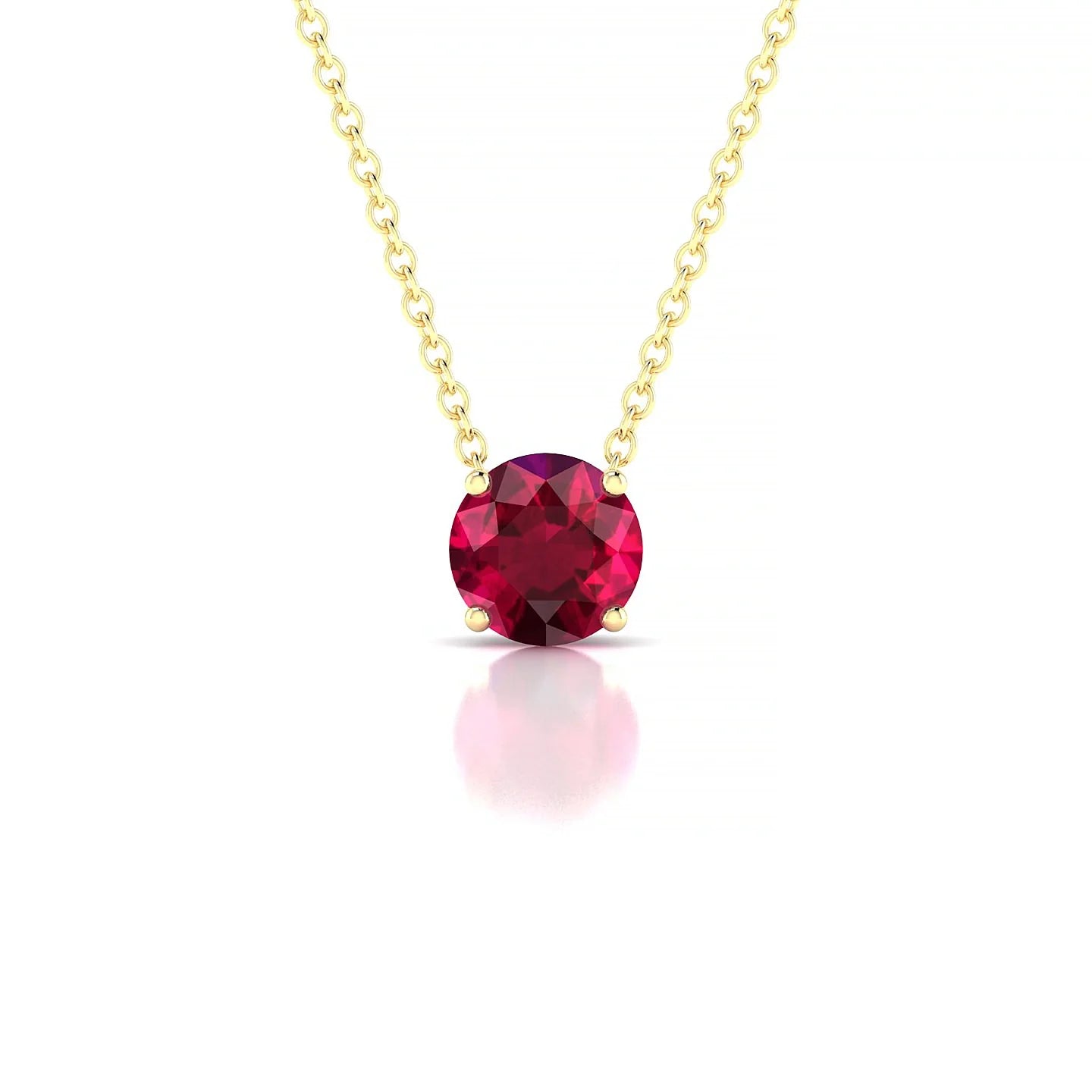 Radiance | 18k Yellow Gold 6 mm Round Ruby Pendant