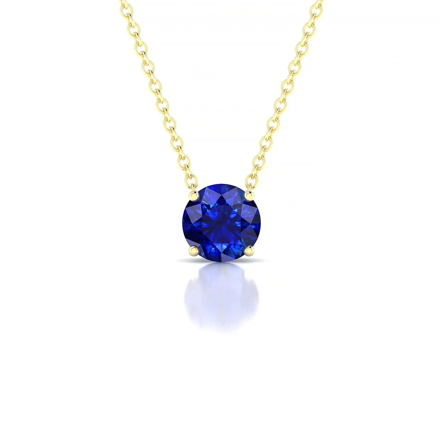 Radiance | 18k Yellow Gold 6 mm Round Sapphire Pendant