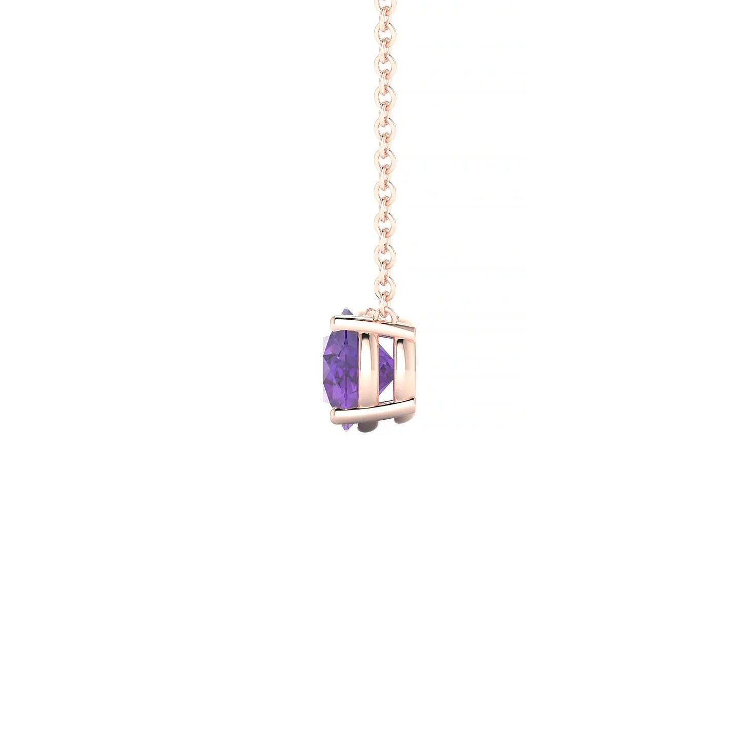 Radiance | 18k Rose Gold 6 mm Round Amethyst Pendant