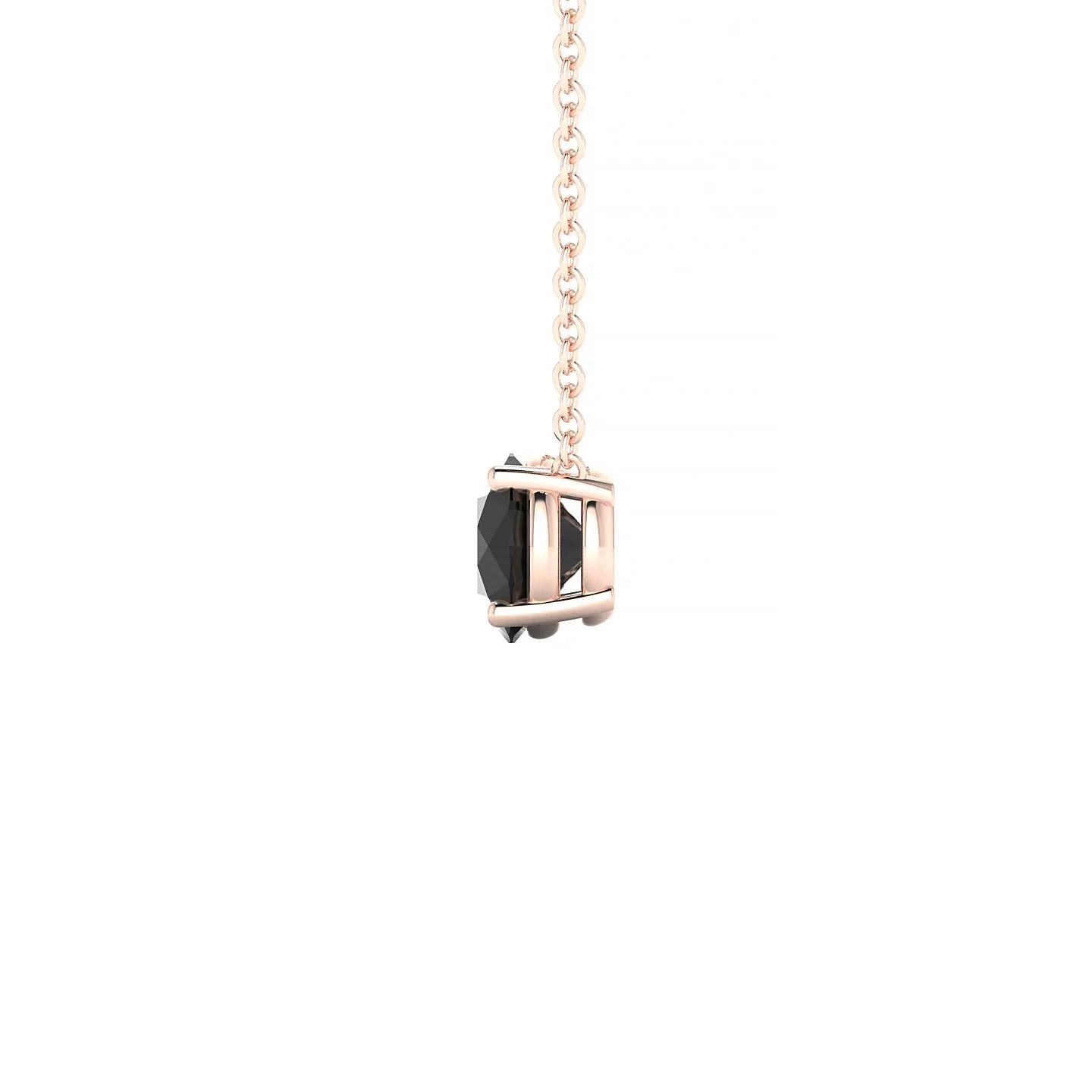 Radiance | 18k Rose Gold 6 mm Round Black Diamond Pendant