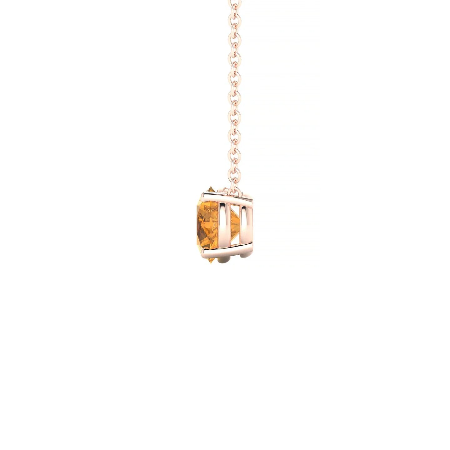 Radiance | 18k Rose Gold 6 mm Round Citrine Pendant