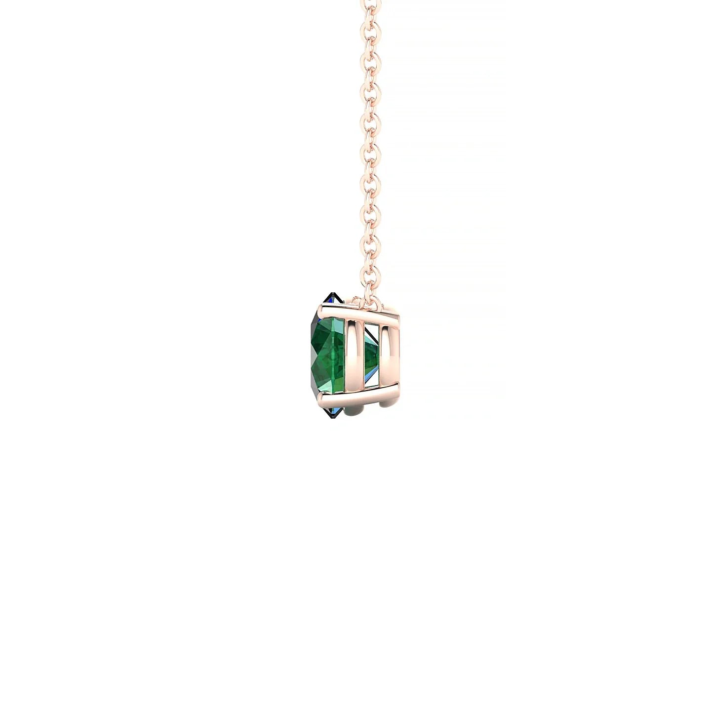 Radiance | 18k Rose Gold 6 mm Round Emerald Pendant