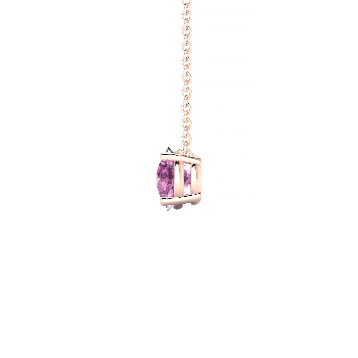 Radiance | 18k Rose Gold 6 mm Round Pink Sapphire Pendant