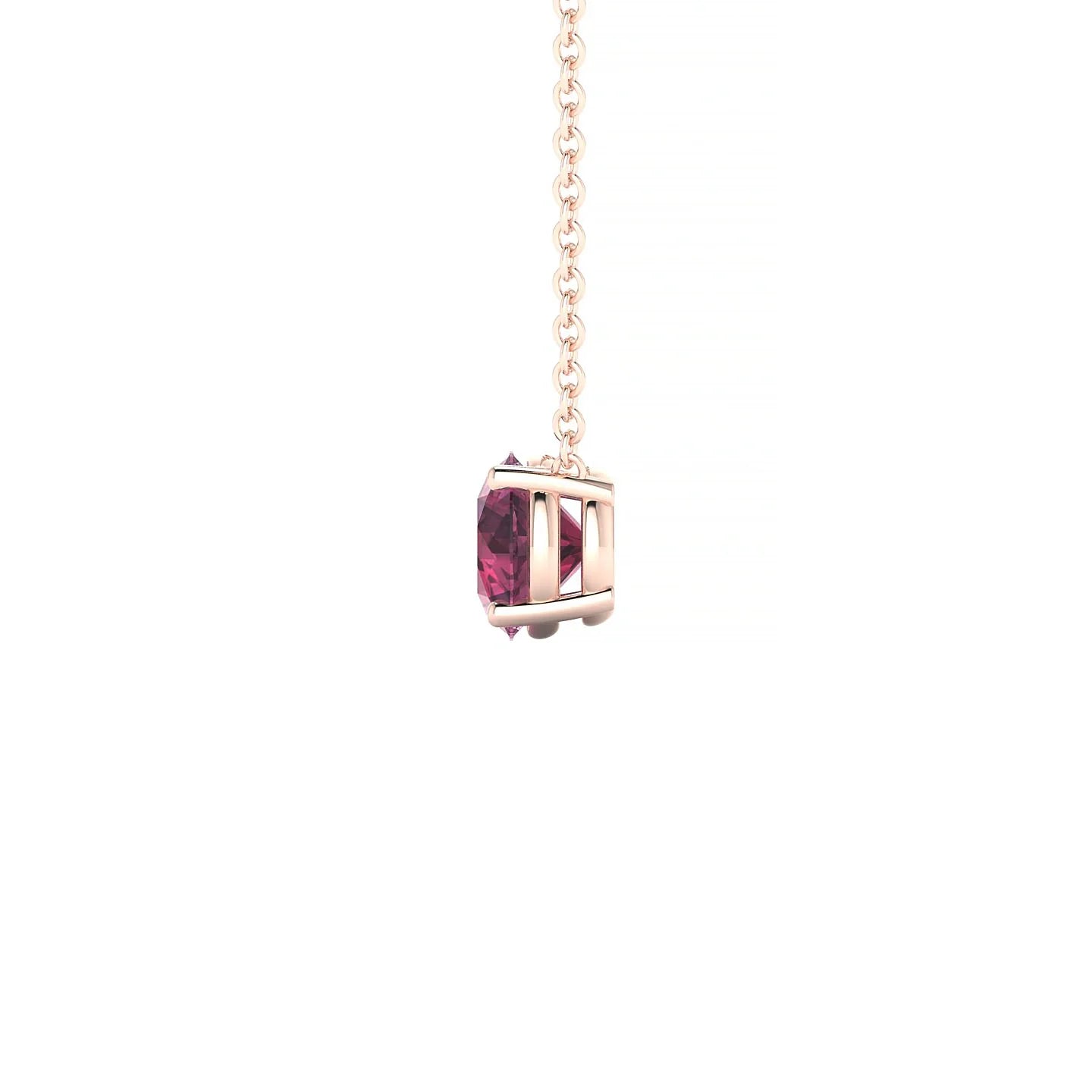 Radiance | 18k Rose Gold 6 mm Round Rhodolite Pendant