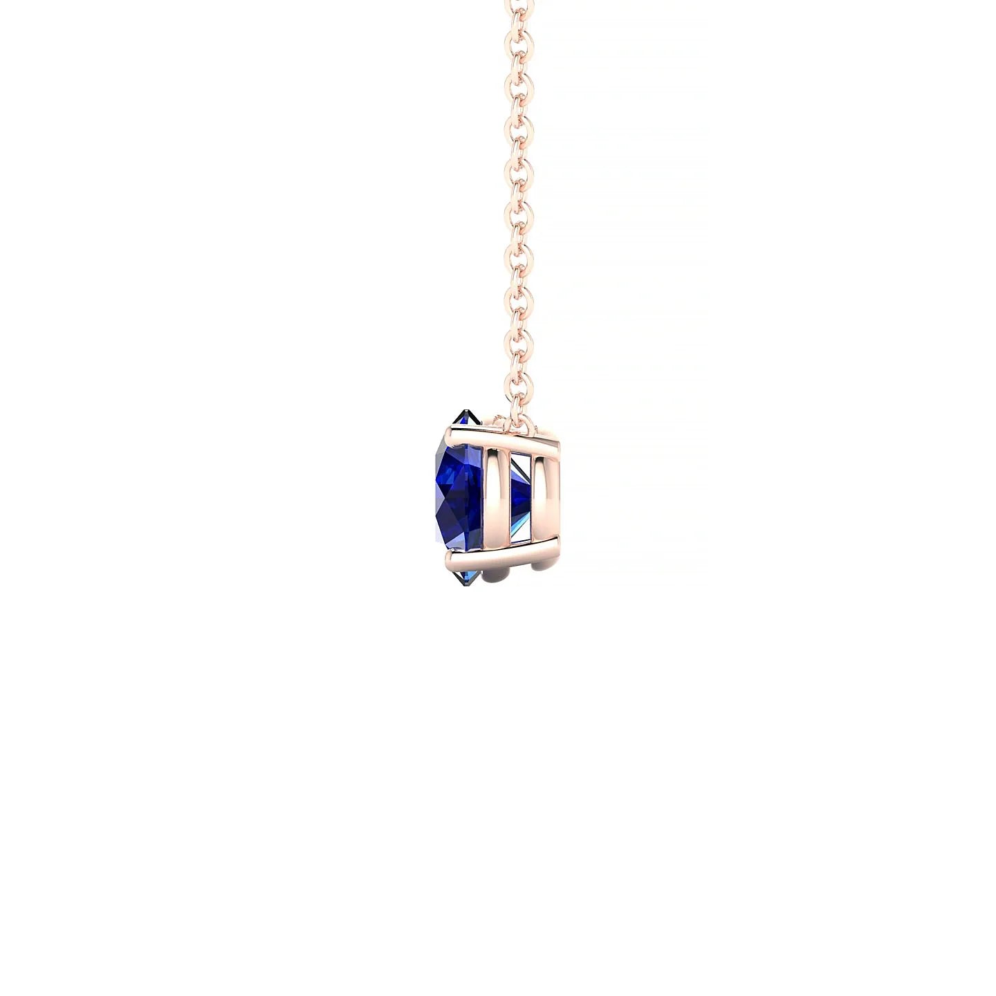 Radiance | 18k Rose Gold 6 mm Round Sapphire Pendant