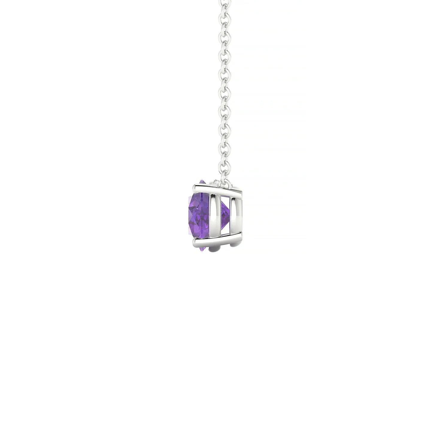 Radiance | 18k White Gold 6 mm Round Amethyst Pendant