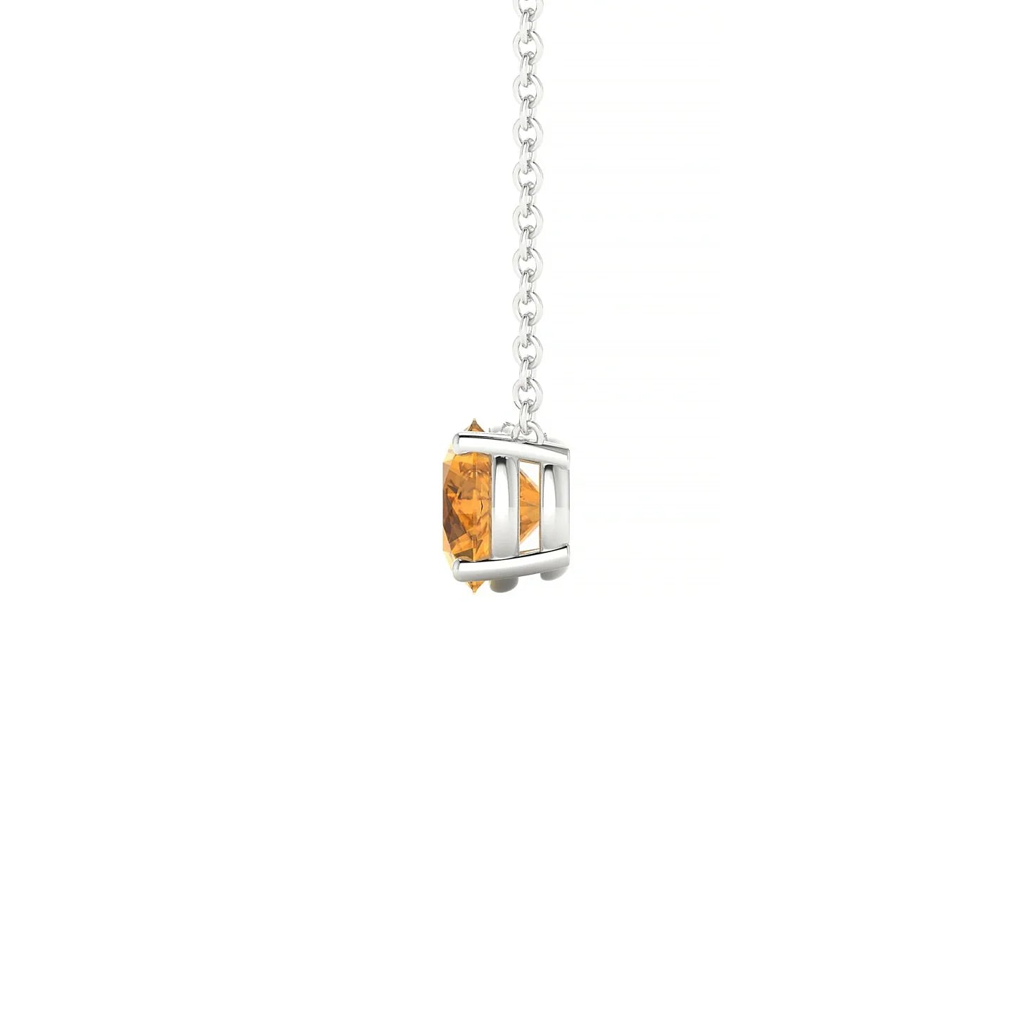 Radiance | 18k White Gold 6 mm Round Citrine Pendant