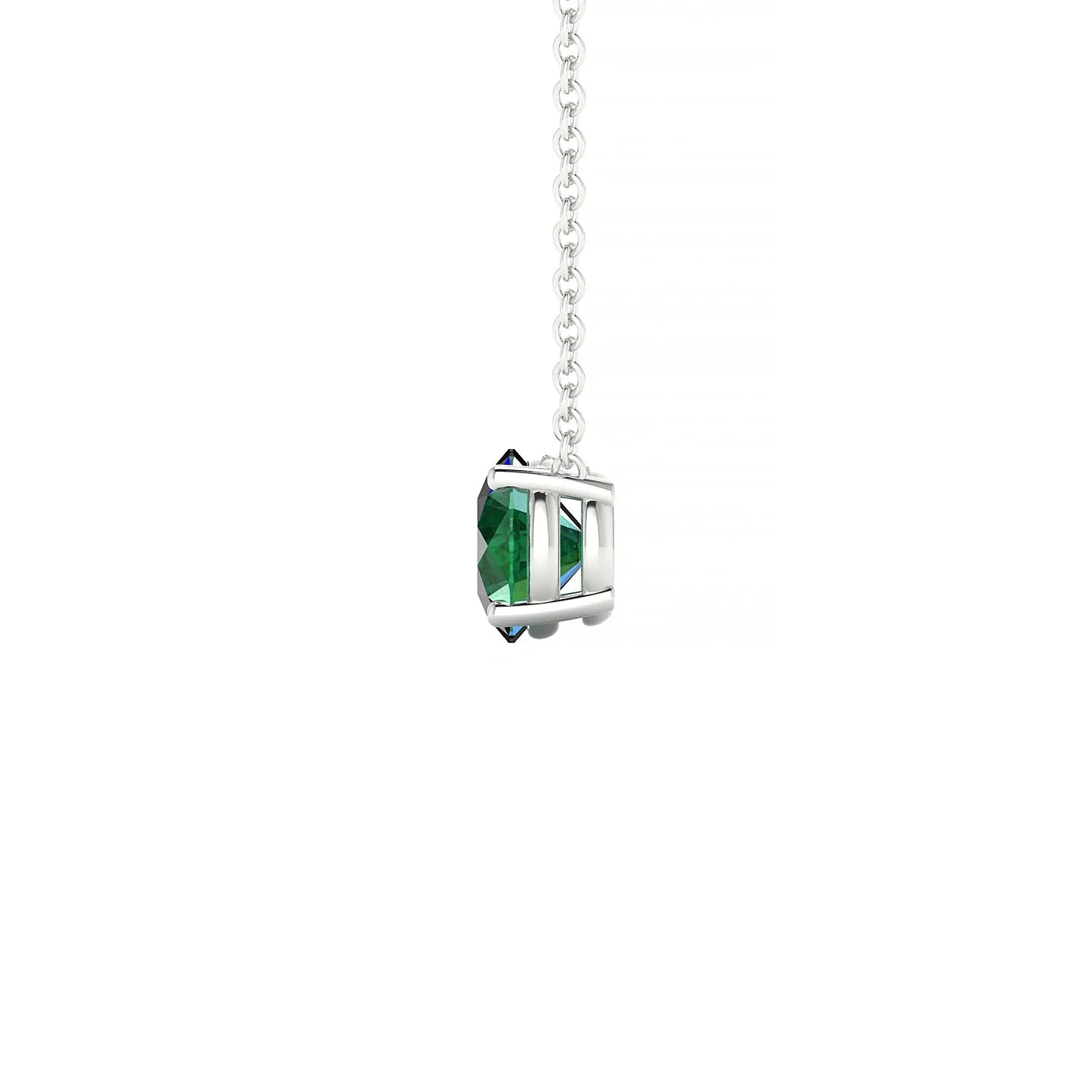 Radiance | 18k White Gold 6 mm Round Emerald Pendant