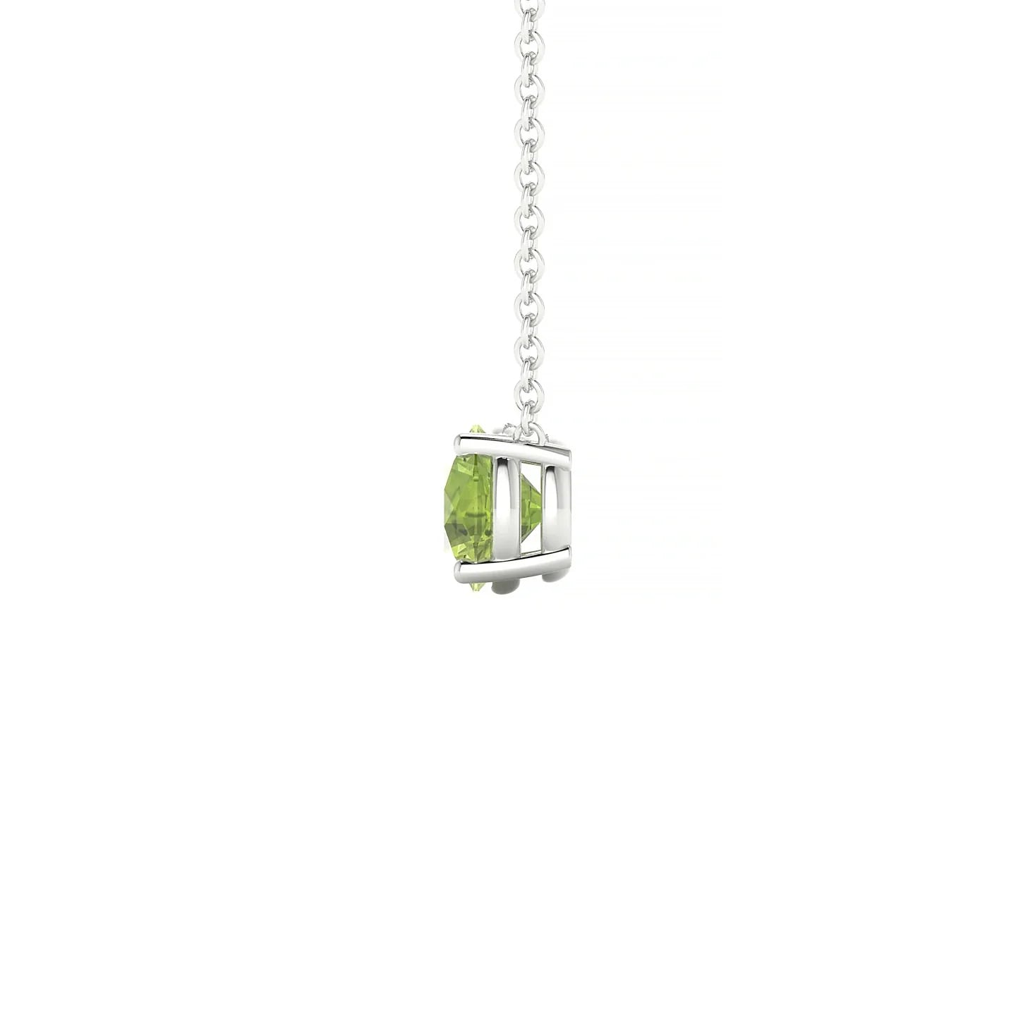 Radiance | 18k White Gold 6 mm Round Peridot Pendant