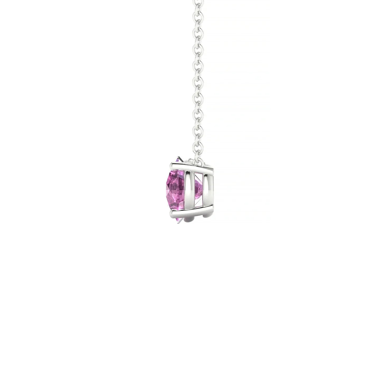 Radiance | 18k White Gold 6 mm Round Pink Sapphire Pendant