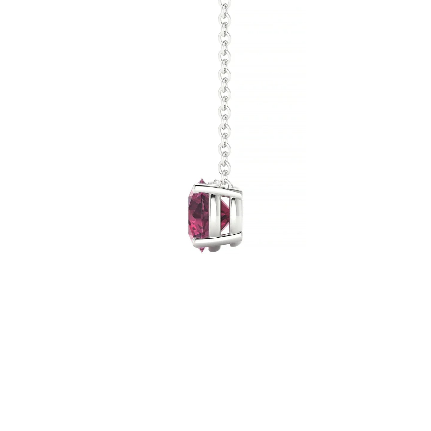 Radiance | 18k White Gold 6 mm Round Rhodolite Pendant