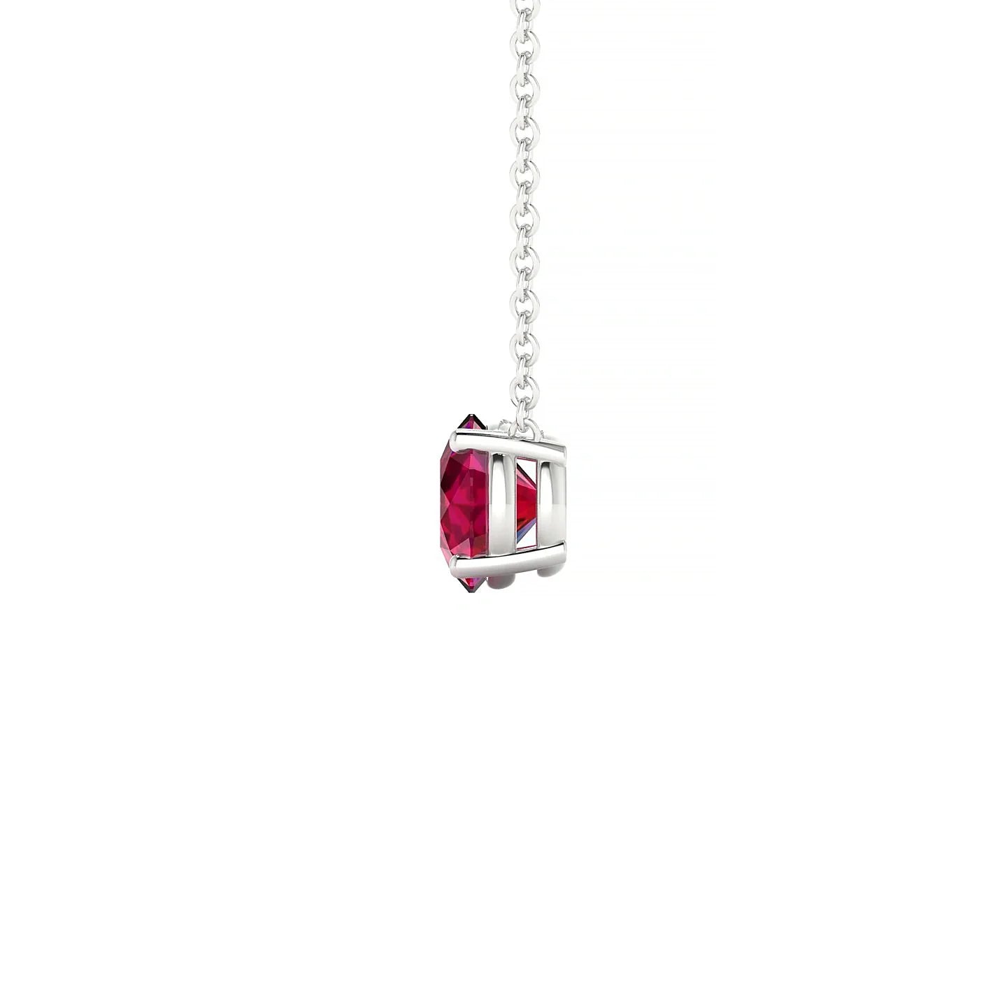 Radiance | 18k White Gold 6 mm Round Ruby Pendant