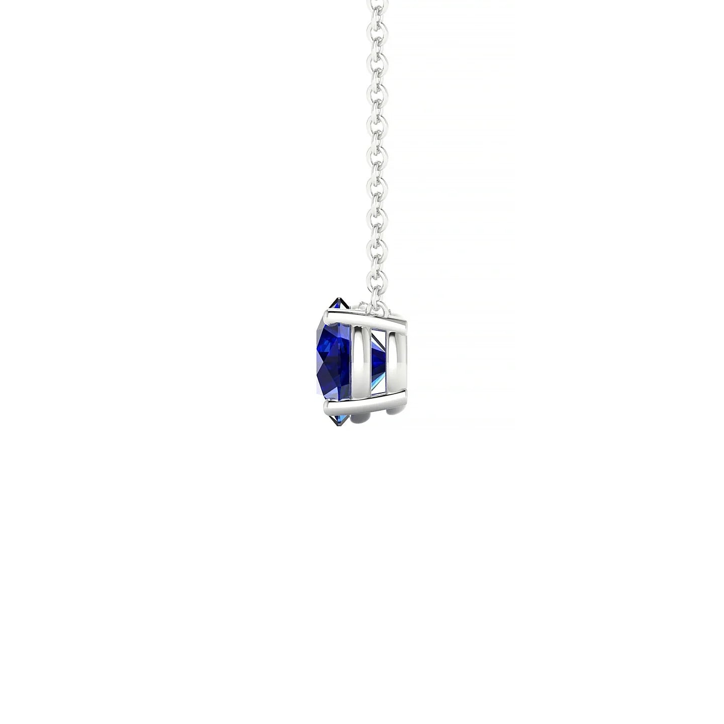 Radiance | 18k White Gold 6 mm Round Sapphire Pendant