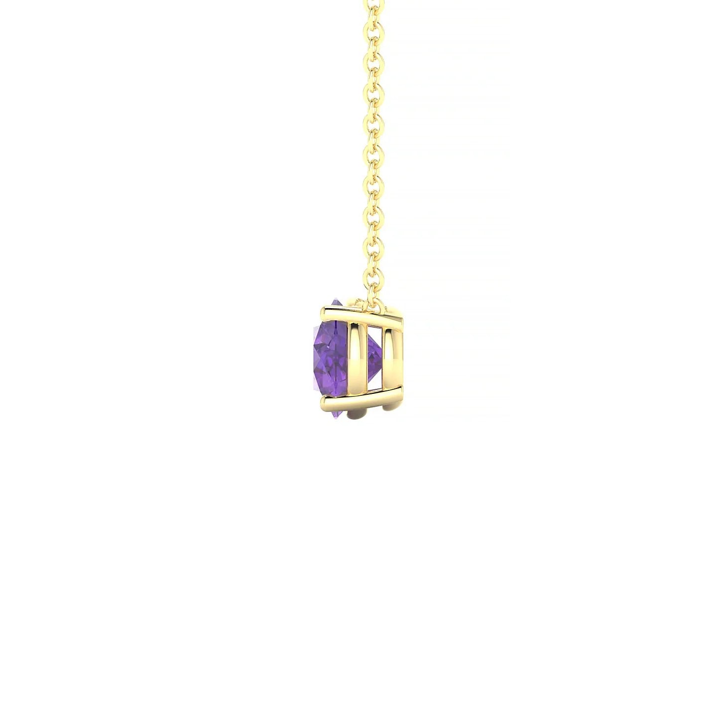 Radiance | 18k Yellow Gold 6 mm Round Amethyst Pendant