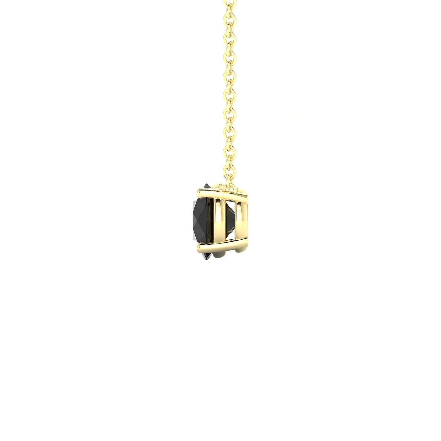 Radiance | 18k Yellow Gold 6 mm Round Black Diamond Pendant