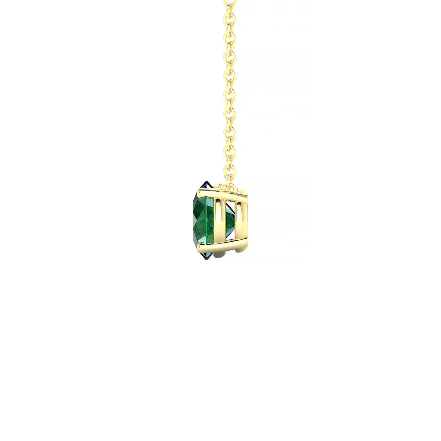 Radiance | 18k Yellow Gold 6 mm Round Emerald Pendant