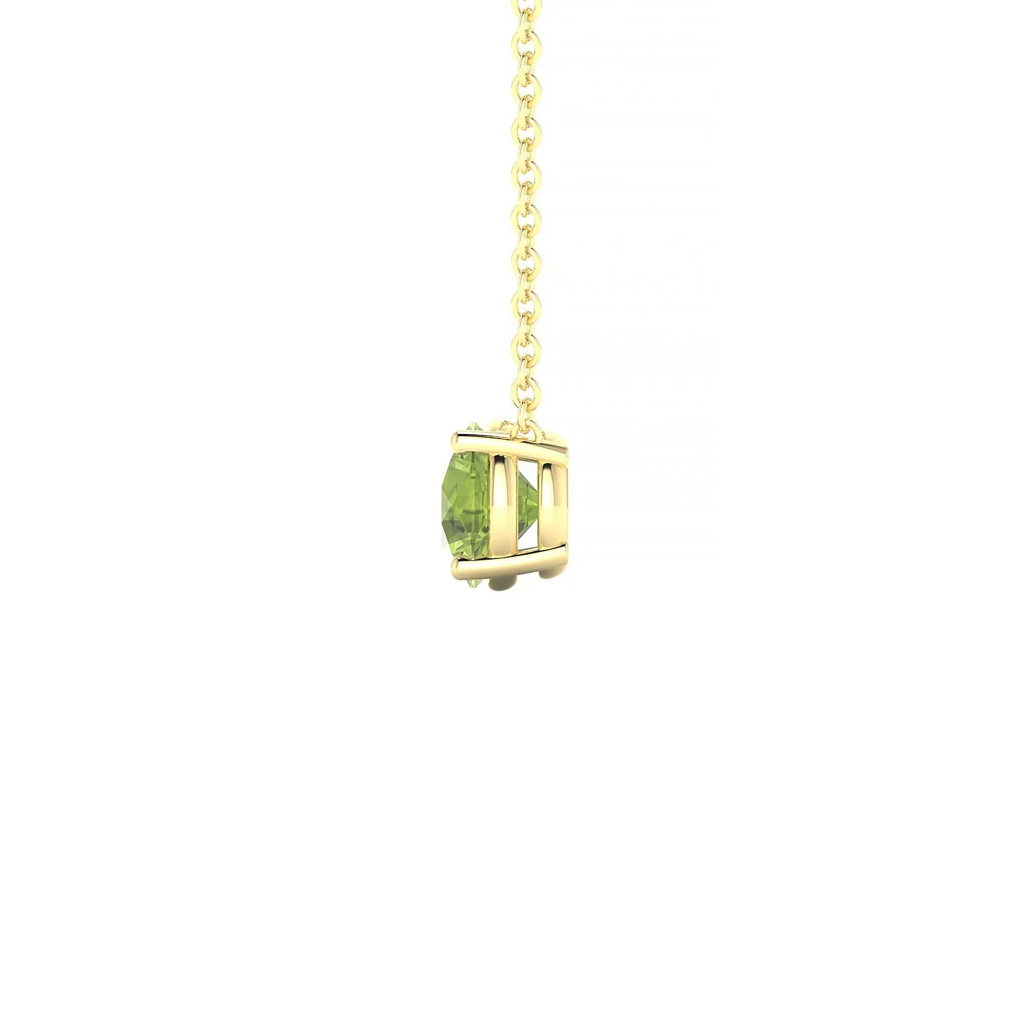 Radiance | 18k Yellow Gold 6 mm Round Peridot Pendant