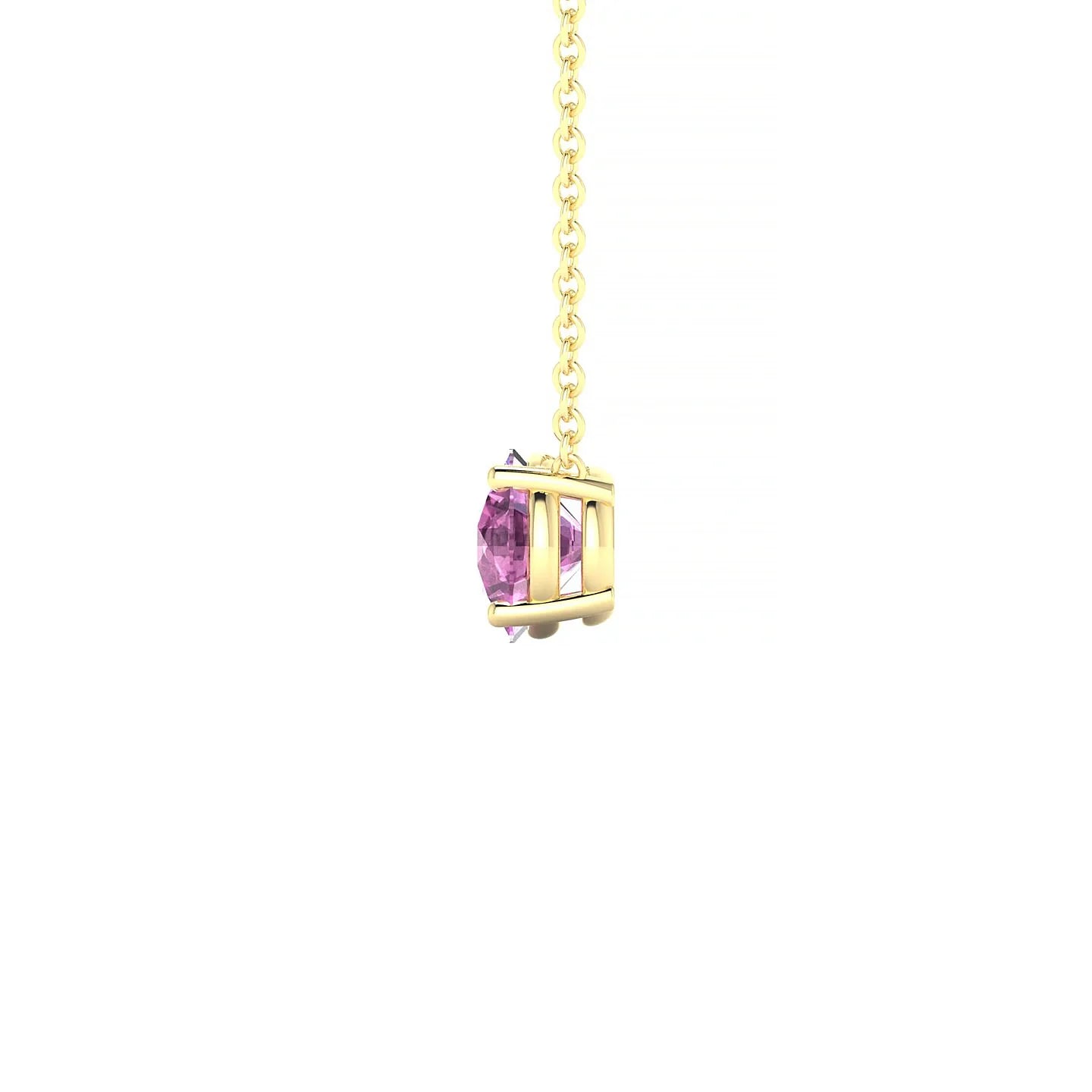 Radiance | 18k Yellow Gold 6 mm Round Pink Sapphire Pendant
