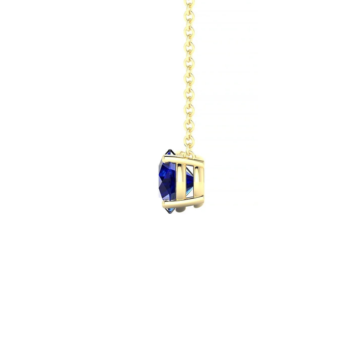 Radiance | 18k Yellow Gold 6 mm Round Sapphire Pendant