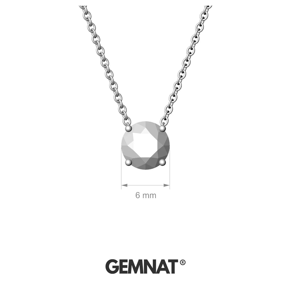 Radiance | 18k White Gold 6 mm Round Aquamarine Pendant