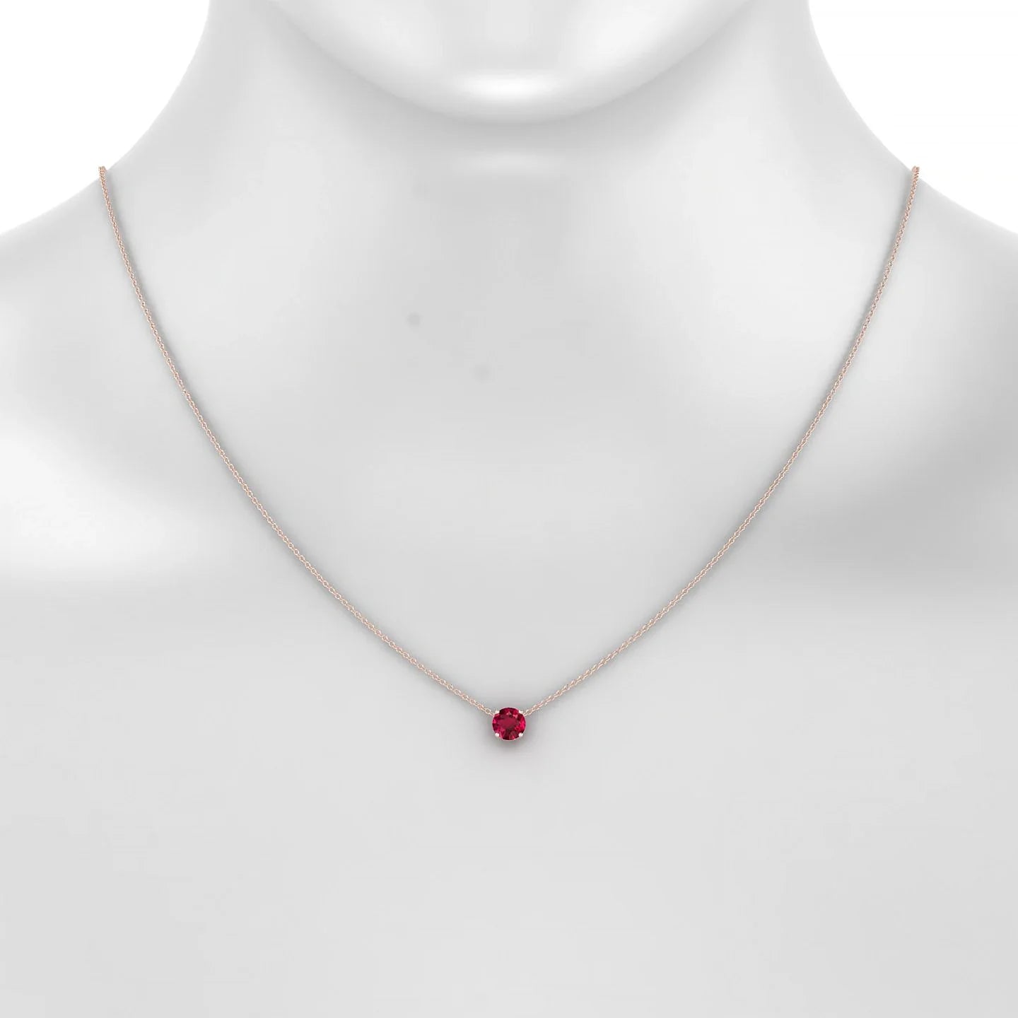 Radiance | 18k Rose Gold 6 mm Round Ruby Pendant