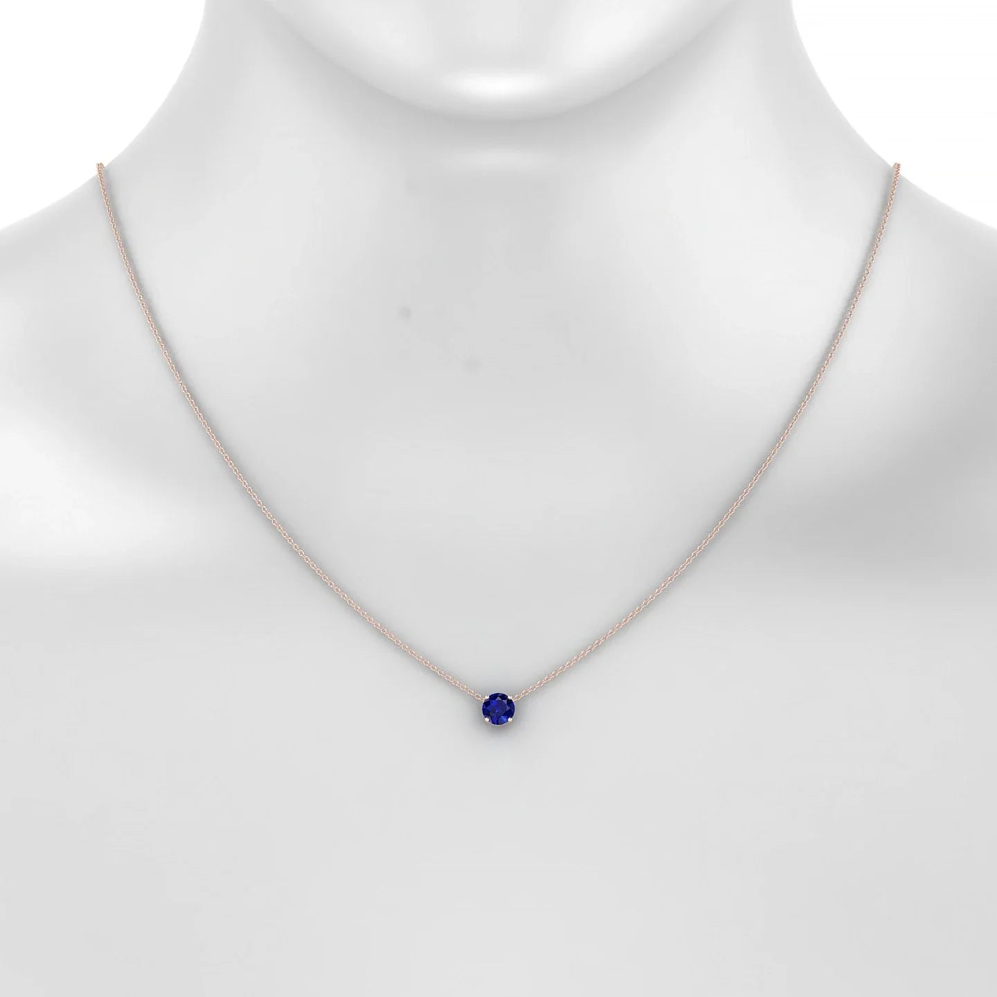 Radiance | 18k Rose Gold 6 mm Round Sapphire Pendant