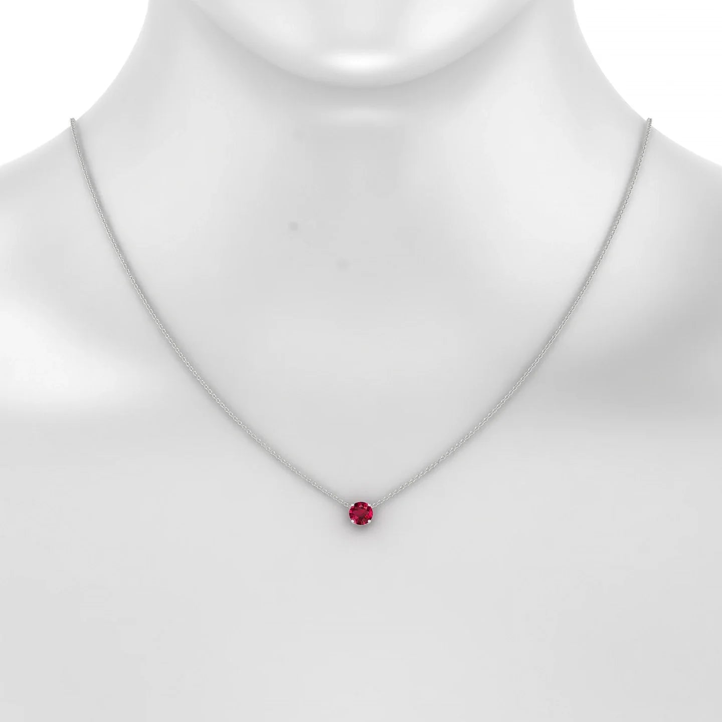 Radiance | 18k White Gold 6 mm Round Ruby Pendant