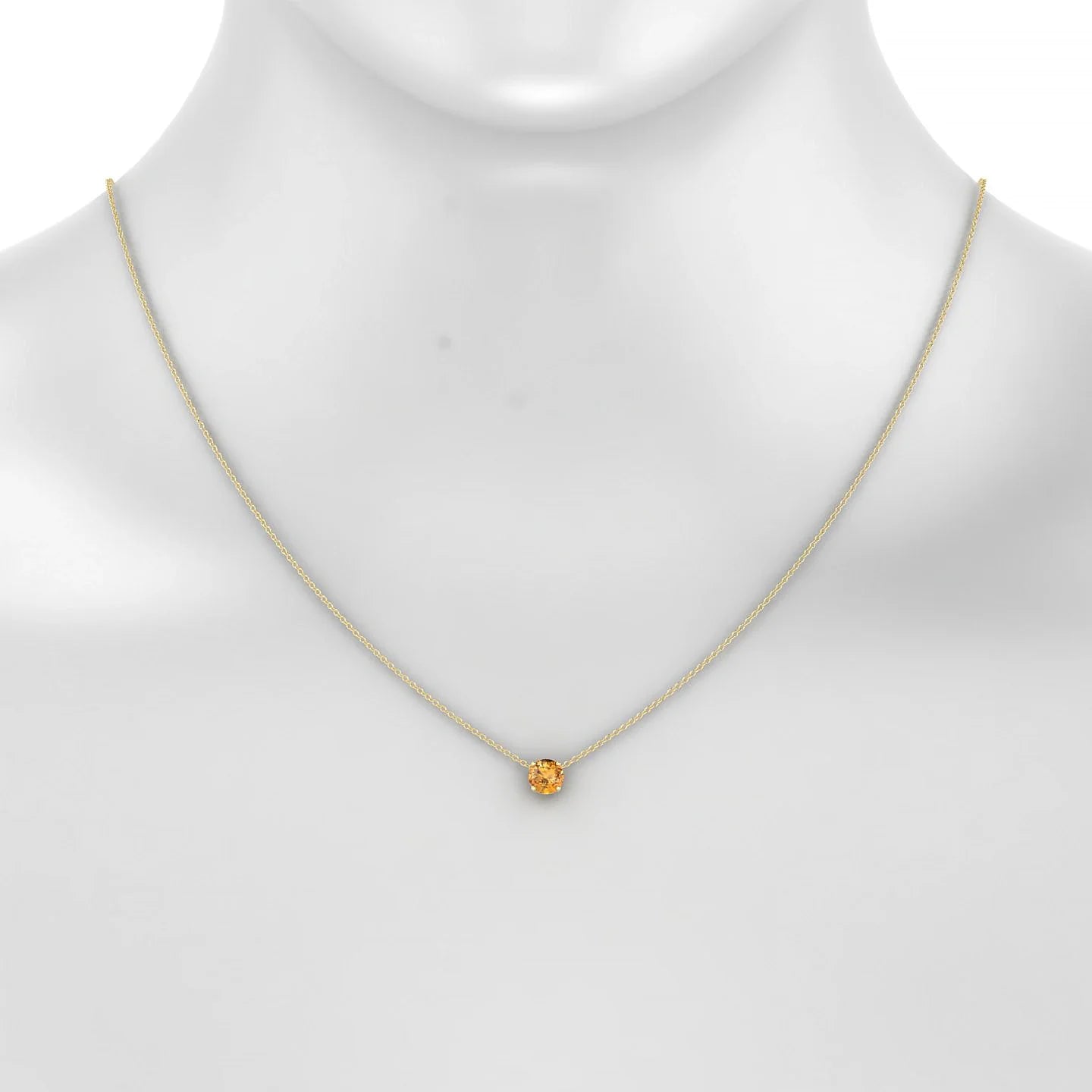 Radiance | 18k Yellow Gold 6 mm Round Citrine Pendant