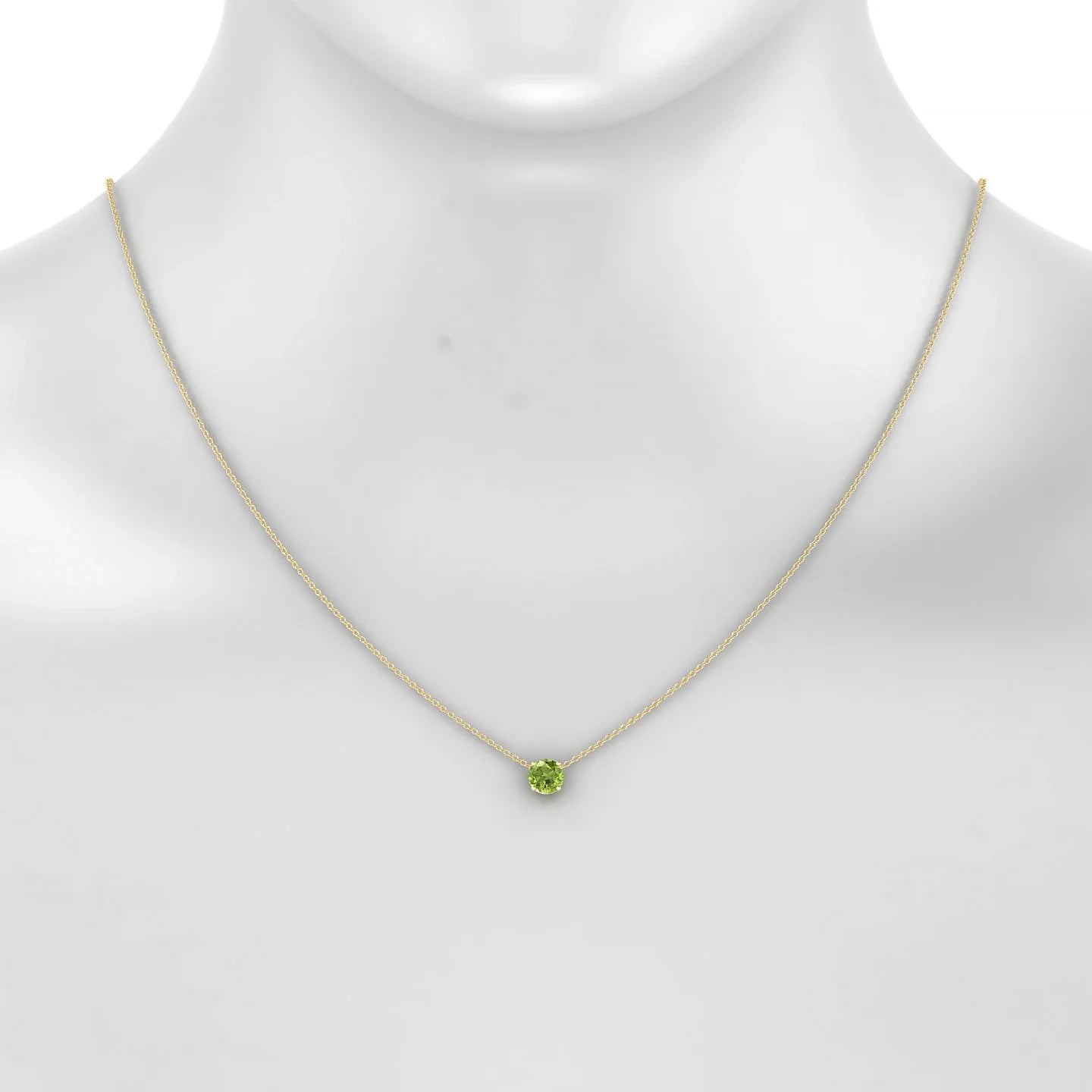 Radiance | 18k Yellow Gold 6 mm Round Peridot Pendant
