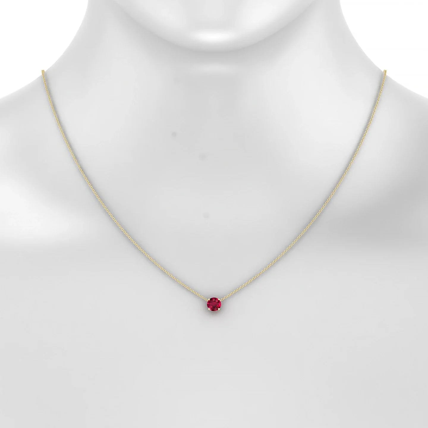 Radiance | 18k Yellow Gold 6 mm Round Ruby Pendant
