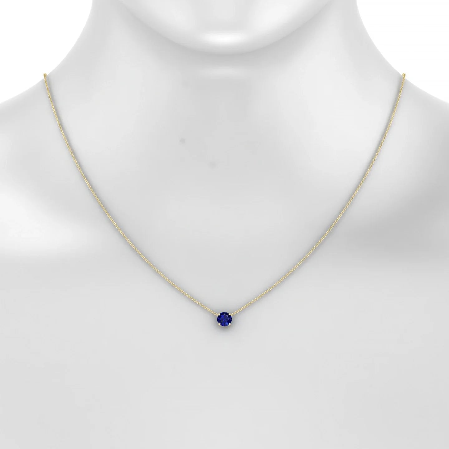 Radiance | 18k Yellow Gold 6 mm Round Sapphire Pendant