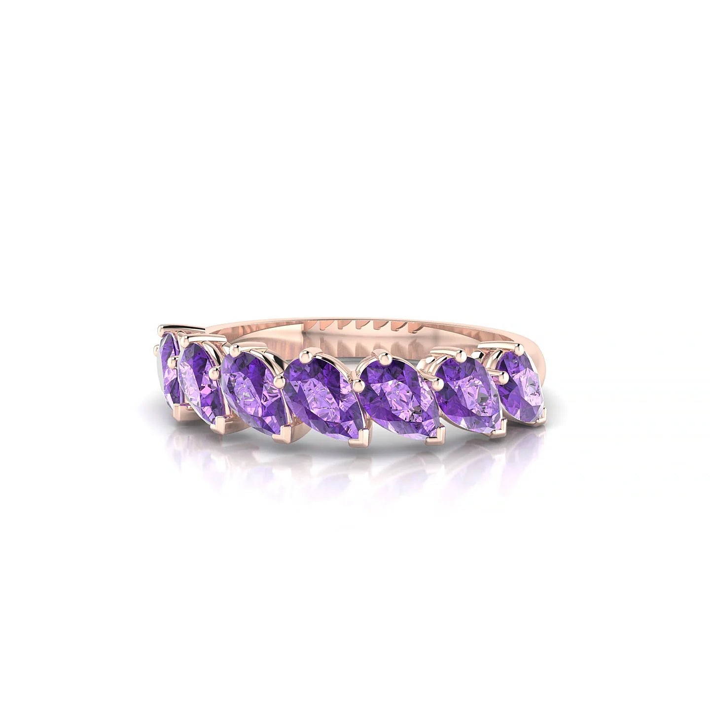 Rain | 18k Rose Gold 5 x 3 mm Pear Amethyst Ring
