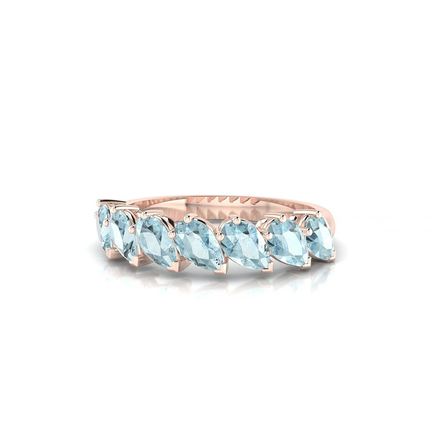 Rain | 18k Rose Gold 5 x 3 mm Pear Aquamarine Ring
