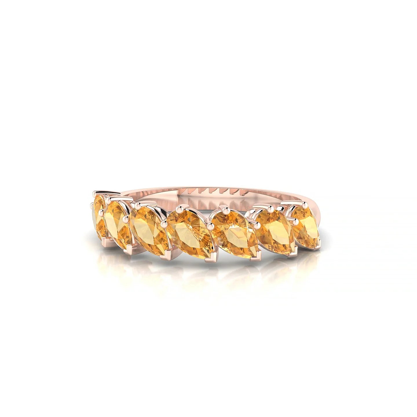 Rain | 18k Rose Gold 5 x 3 mm Pear Citrine Ring
