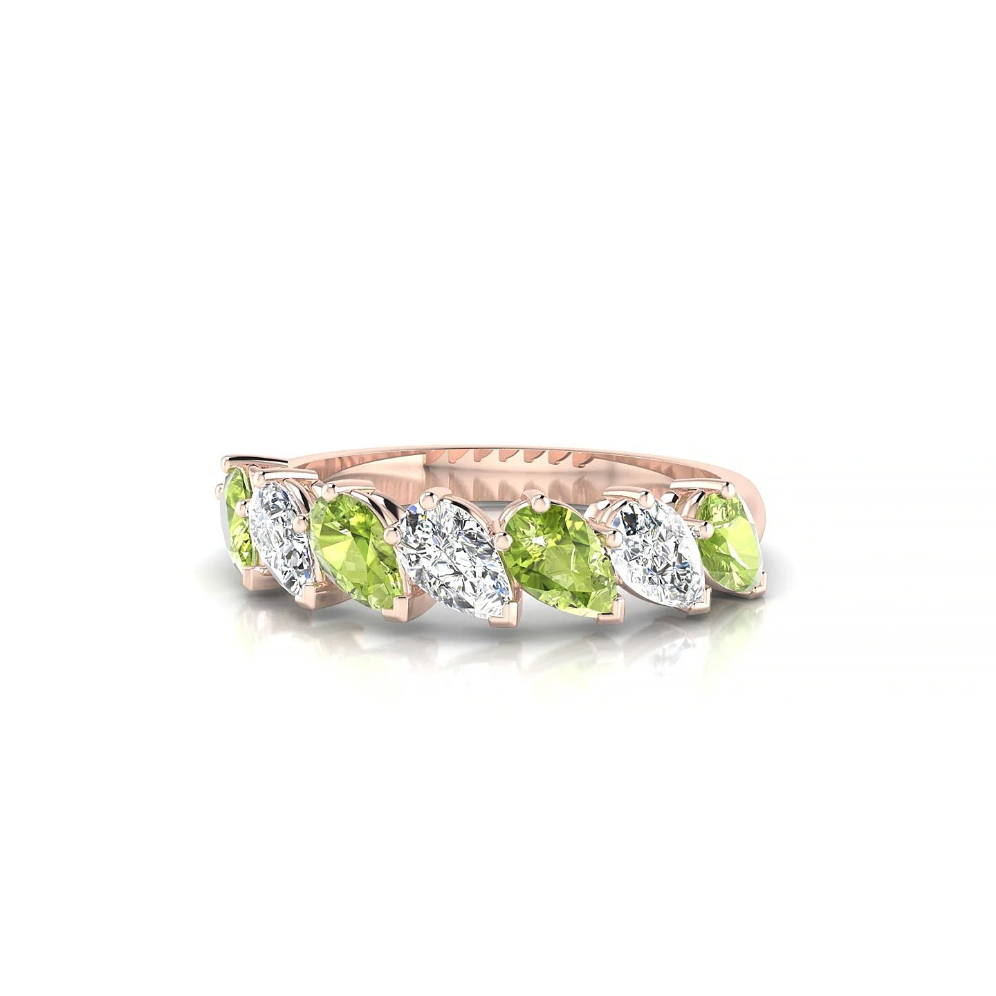 Rain | 18k Rose Gold 5 x 3 mm Pear Peridot & Diamond Ring