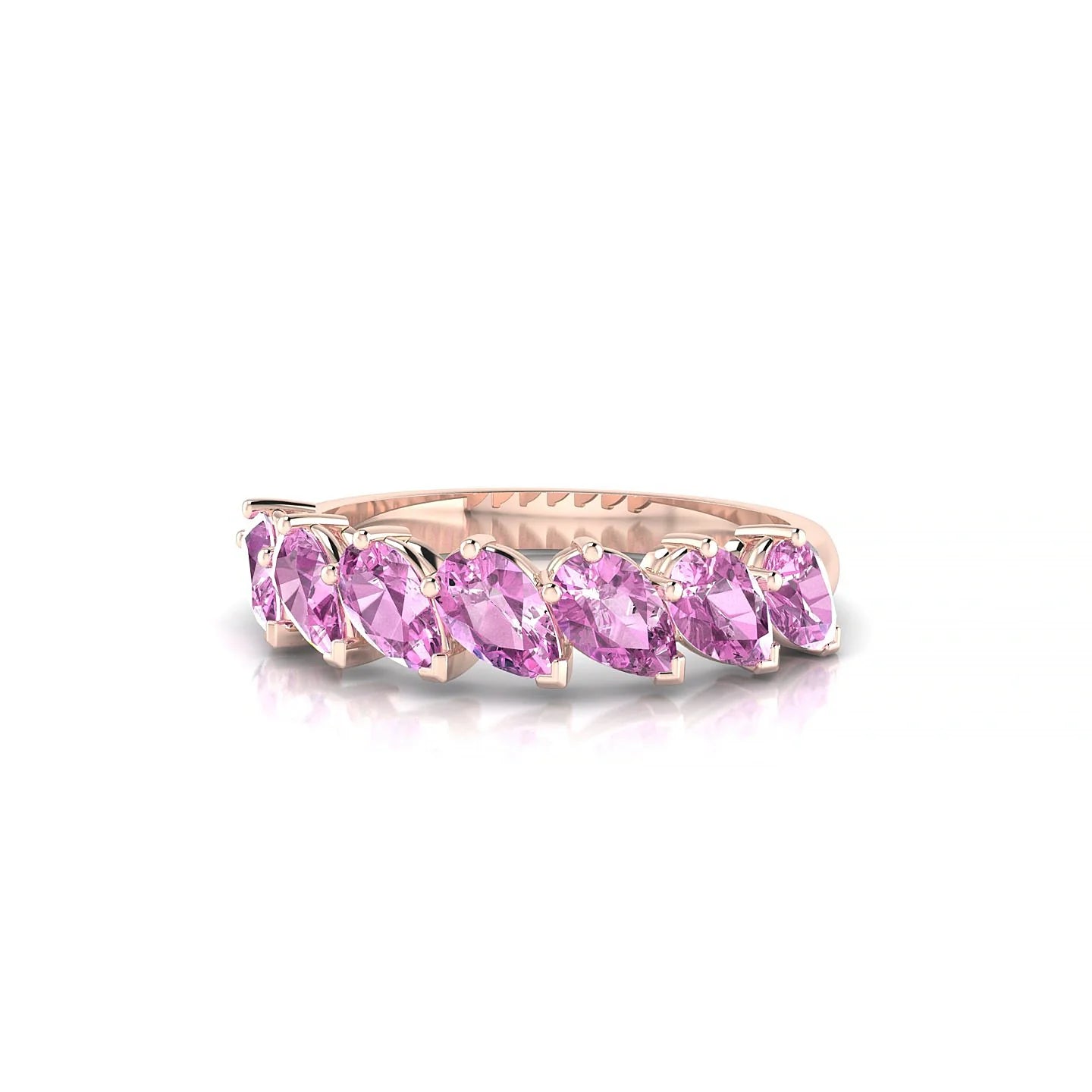 Rain | 18k Rose Gold 5 x 3 mm Pear Pink Sapphire Ring