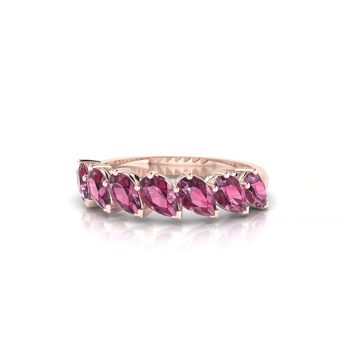 Rain | 18k Rose Gold 5 x 3 mm Pear Rhodolite Ring
