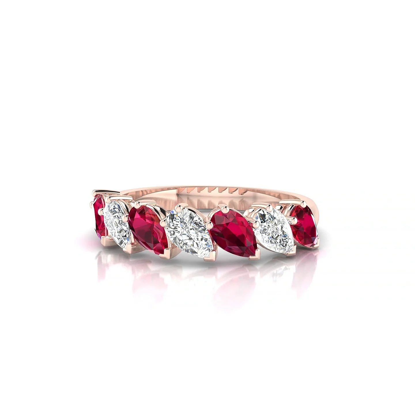 Rain | 18k Rose Gold 5 x 3 mm Pear Ruby & Diamond Ring