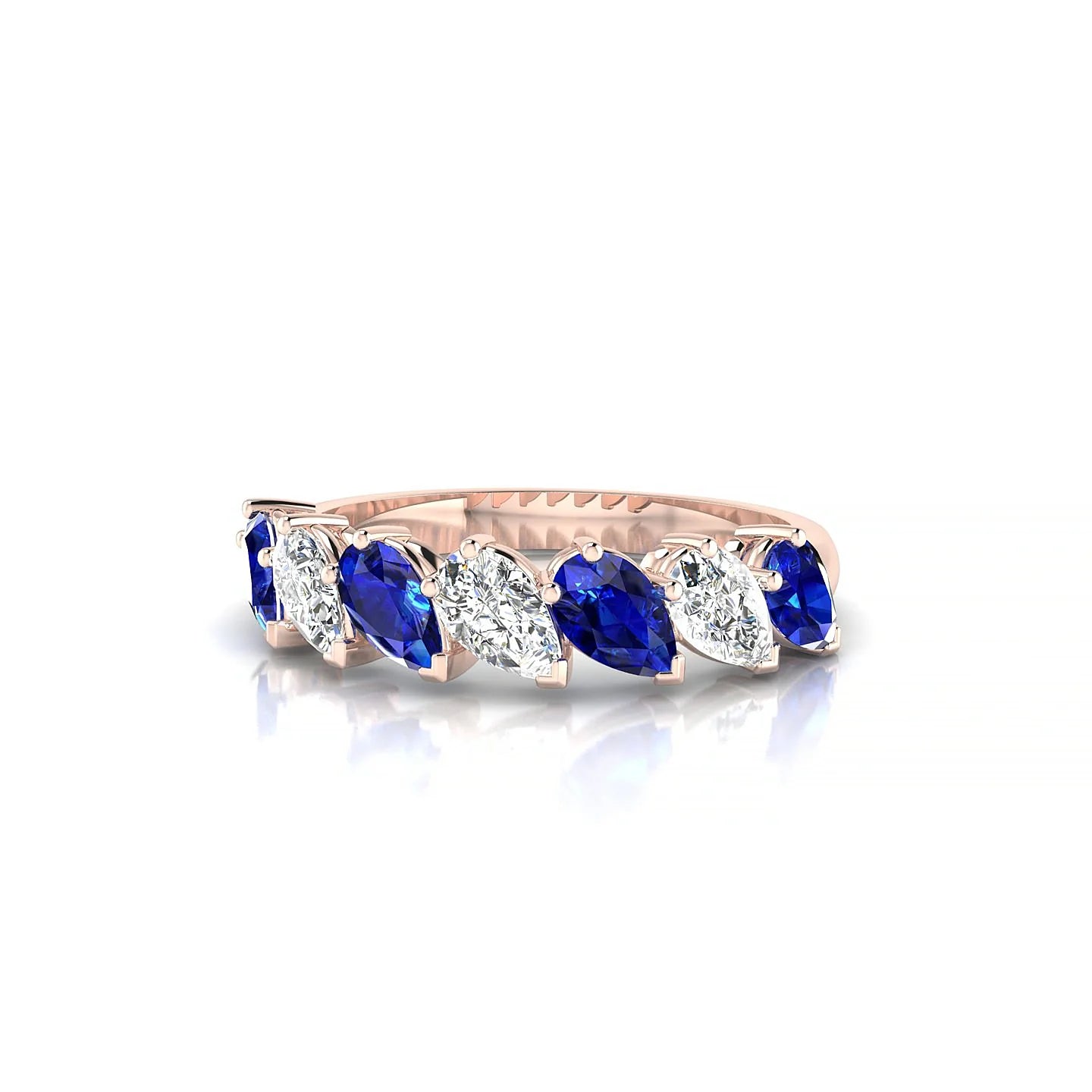 Rain | 18k Rose Gold 5 x 3 mm Pear Sapphire & Diamond Ring