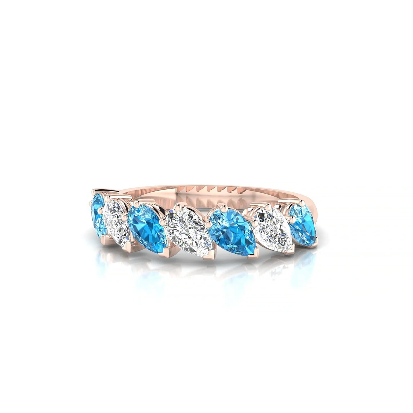 Rain | 18k Rose Gold 5 x 3 mm Pear Topaz & Diamond Ring