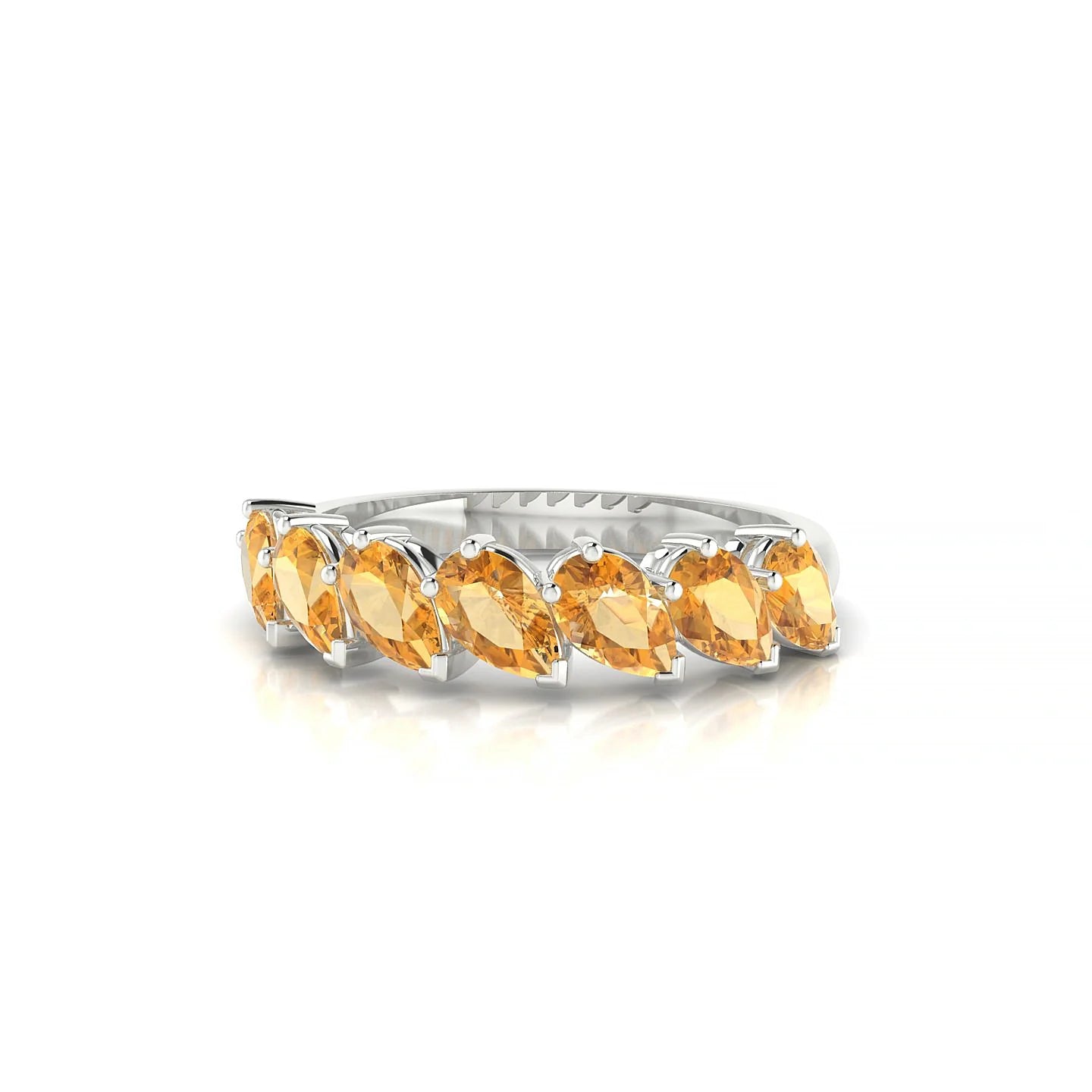 Rain | 18k White Gold 5 x 3 mm Pear Citrine Ring