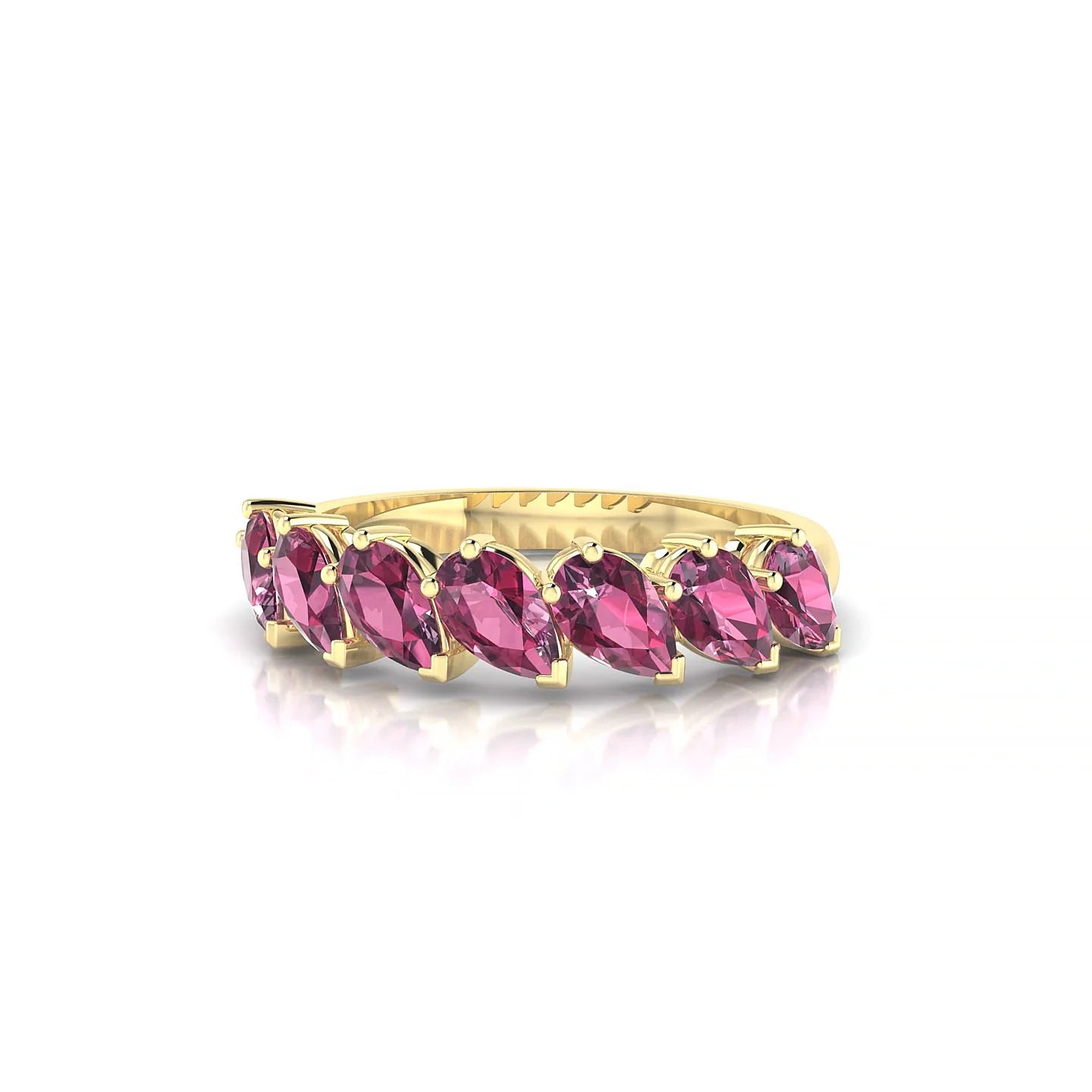 Rain | 18k Yellow Gold 5 x 3 mm Pear Rhodolite Ring