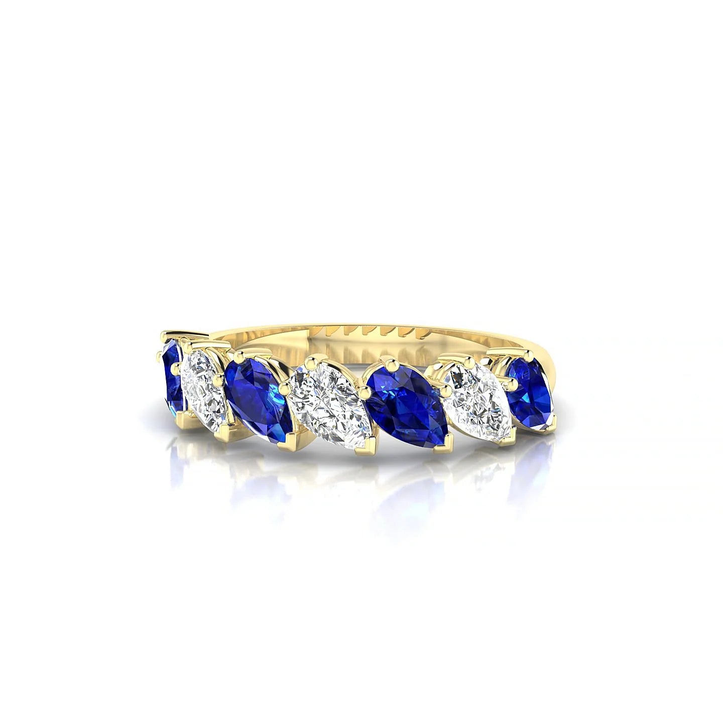 Rain | 18k Yellow Gold 5 x 3 mm Pear Sapphire & Diamond Ring