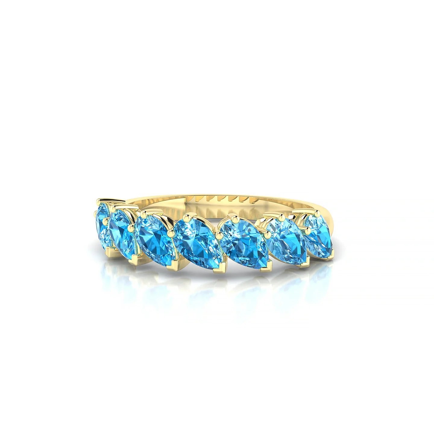 Rain | 18k Yellow Gold 5 x 3 mm Pear Topaz Ring