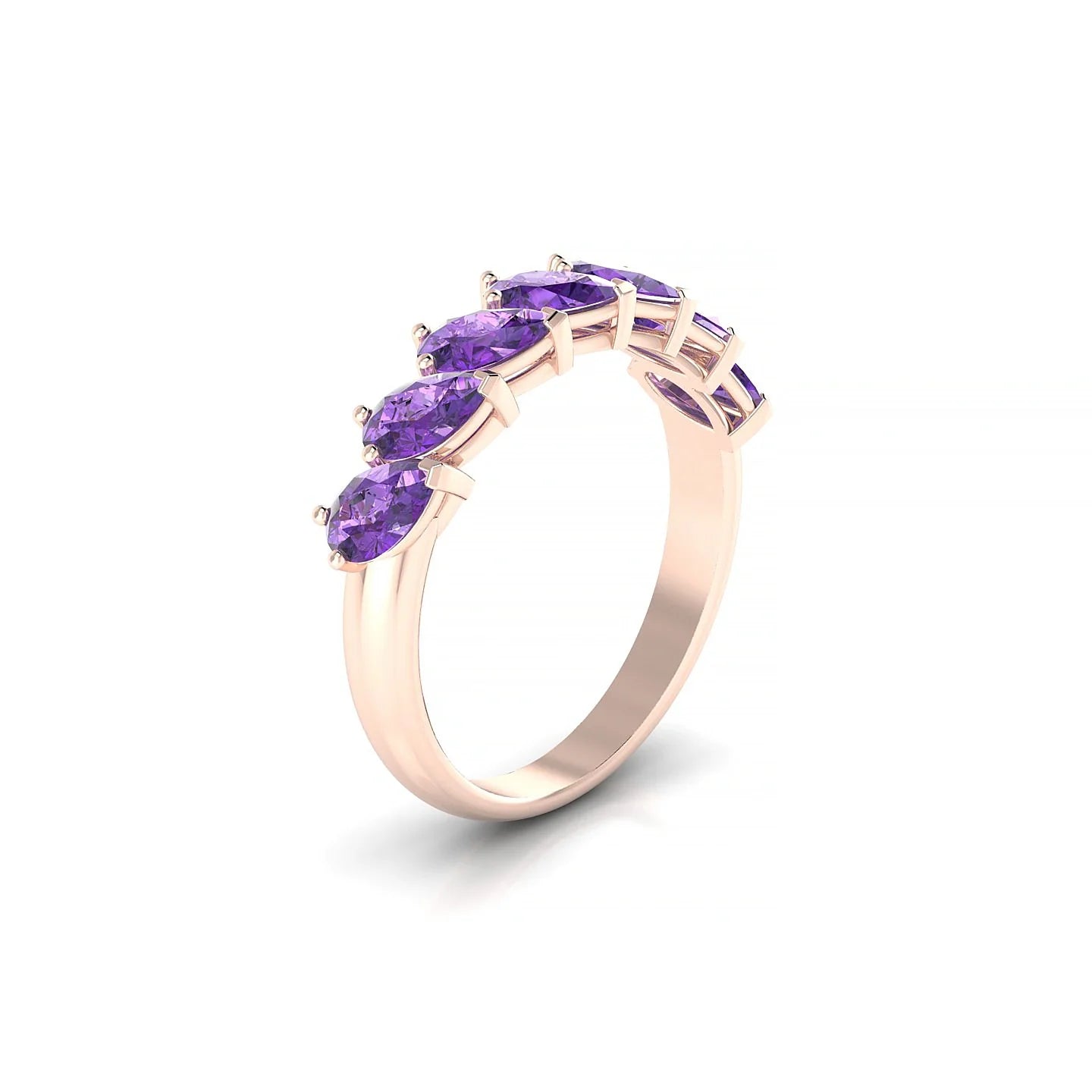 Rain | 18k Rose Gold 5 x 3 mm Pear Amethyst Ring