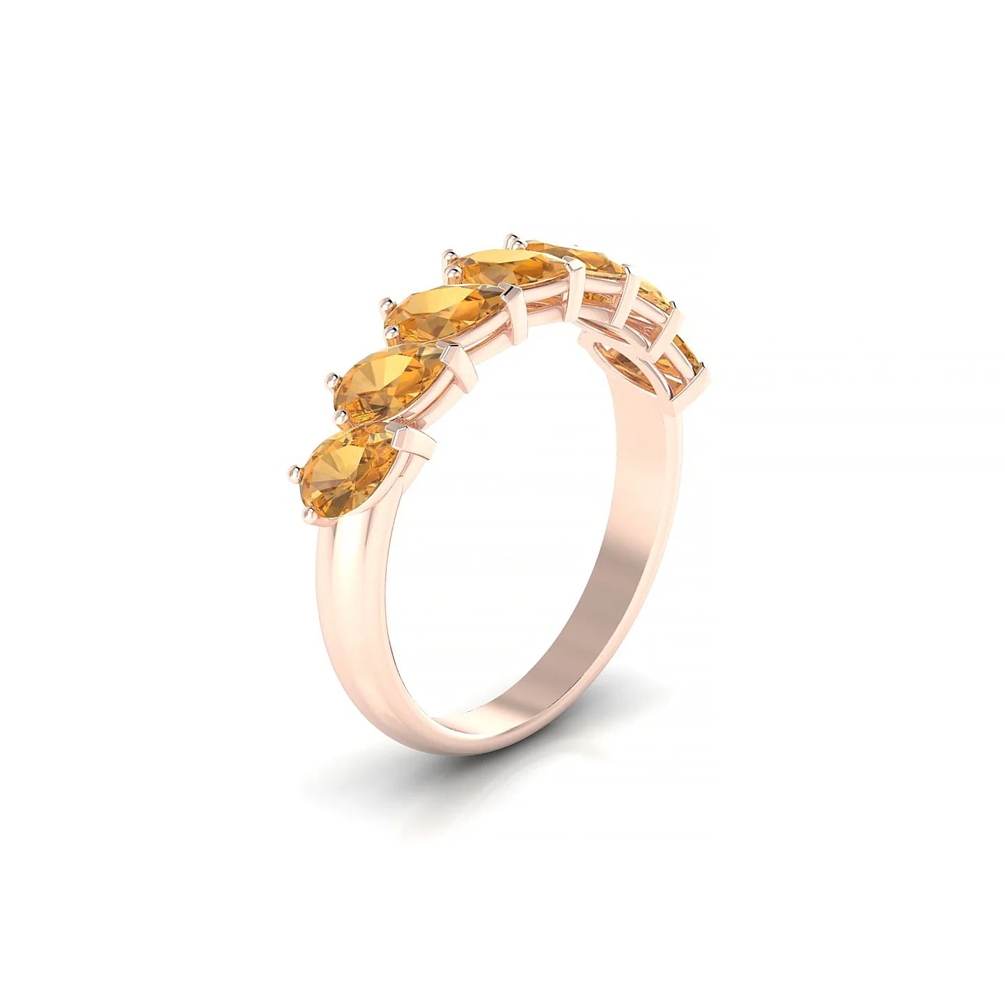 Rain | 18k Rose Gold 5 x 3 mm Pear Citrine Ring