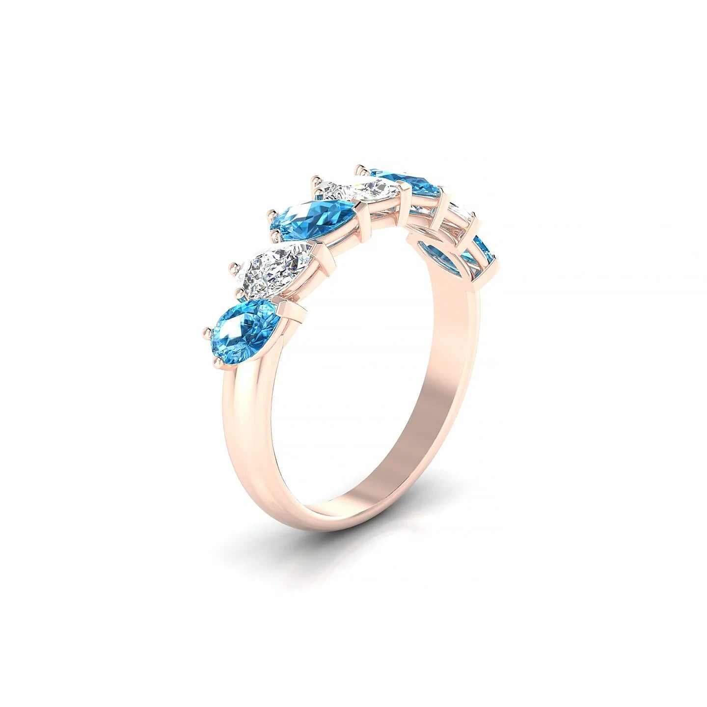 Rain | 18k Rose Gold 5 x 3 mm Pear Topaz & Diamond Ring